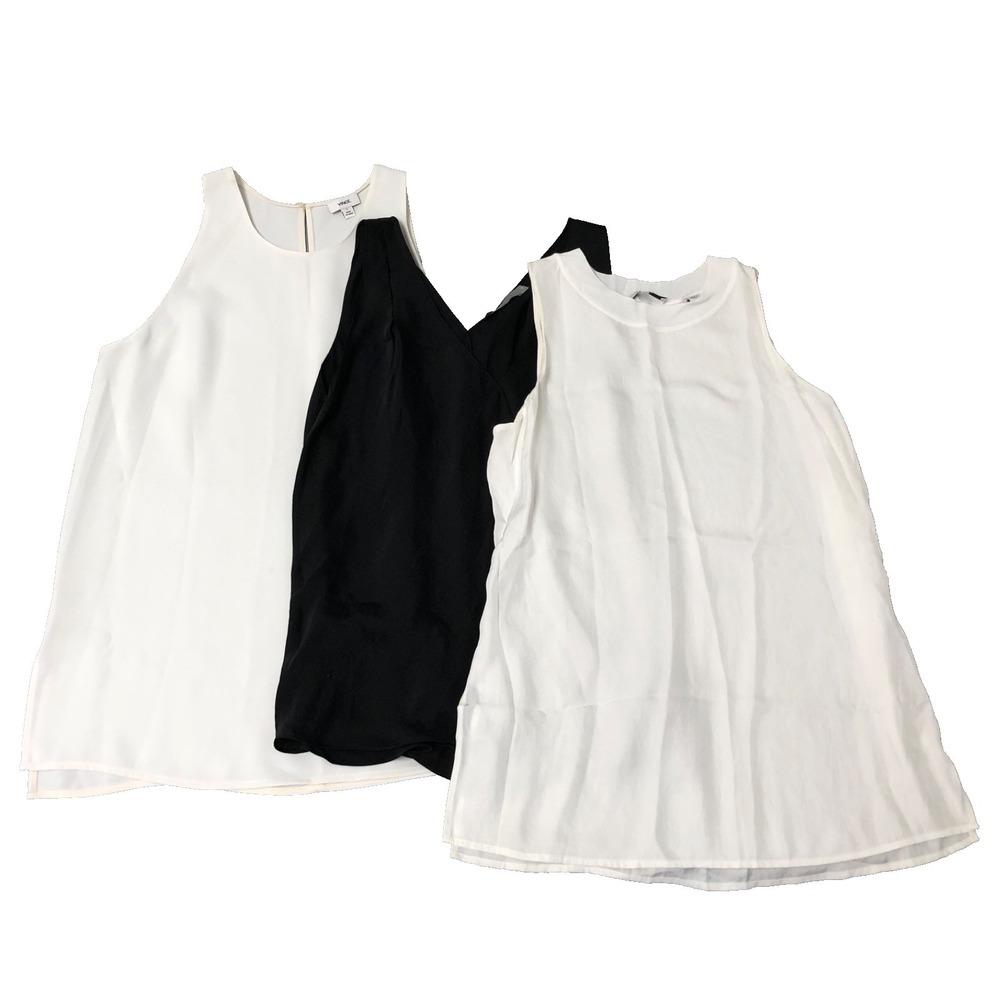 Vince‎ Tank Top Blouse Lot Womens Small White Career Minimalist Classic Teacher